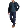 imageCQR Mens Long Sleeve Heavyweight Fleece Shirts Plaid Button Up Shirt Warm Outdoor Casual Shirt with PocketsOne Pocket Blue