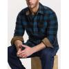 imageCQR Mens Long Sleeve Heavyweight Fleece Shirts Plaid Button Up Shirt Warm Outdoor Casual Shirt with PocketsOne Pocket Blue