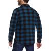 imageCQR Mens Long Sleeve Heavyweight Fleece Shirts Plaid Button Up Shirt Warm Outdoor Casual Shirt with PocketsOne Pocket Blue