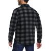 imageCQR Mens Long Sleeve Heavyweight Fleece Shirts Plaid Button Up Shirt Warm Outdoor Casual Shirt with PocketsOne Pocket Charcoal