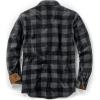 imageCQR Mens Long Sleeve Heavyweight Fleece Shirts Plaid Button Up Shirt Warm Outdoor Casual Shirt with PocketsOne Pocket Charcoal