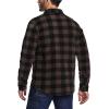 imageCQR Mens Long Sleeve Heavyweight Fleece Shirts Plaid Button Up Shirt Warm Outdoor Casual Shirt with PocketsOne Pocket Dark Brown