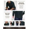 imageCQR Mens Long Sleeve Heavyweight Fleece Shirts Plaid Button Up Shirt Warm Outdoor Casual Shirt with PocketsOne Pocket Green