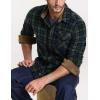 imageCQR Mens Long Sleeve Heavyweight Fleece Shirts Plaid Button Up Shirt Warm Outdoor Casual Shirt with PocketsOne Pocket Green