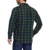 imageCQR Mens Long Sleeve Heavyweight Fleece Shirts Plaid Button Up Shirt Warm Outdoor Casual Shirt with PocketsOne Pocket Green