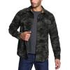 imageCQR Mens Long Sleeve Heavyweight Fleece Shirts Plaid Button Up Shirt Warm Outdoor Casual Shirt with PocketsOne Pocket Urban Camo Black