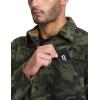 imageCQR Mens Long Sleeve Heavyweight Fleece Shirts Plaid Button Up Shirt Warm Outdoor Casual Shirt with PocketsOne Pocket Woodland Camo Olive