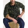 imageCQR Mens Long Sleeve Heavyweight Fleece Shirts Plaid Button Up Shirt Warm Outdoor Casual Shirt with PocketsOne Pocket Woodland Camo Olive