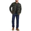 imageCQR Mens Long Sleeve Heavyweight Fleece Shirts Plaid Button Up Shirt Warm Outdoor Casual Shirt with PocketsOne Pocket Woodland Camo Olive