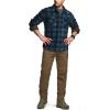 imageCQR Mens Long Sleeve Heavyweight Fleece Shirts Plaid Button Up Shirt Warm Outdoor Casual Shirt with PocketsOutland Blue