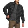 imageCQR Mens Long Sleeve Heavyweight Fleece Shirts Plaid Button Up Shirt Warm Outdoor Casual Shirt with PocketsOutland Camo Black