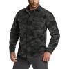 imageCQR Mens Long Sleeve Heavyweight Fleece Shirts Plaid Button Up Shirt Warm Outdoor Casual Shirt with PocketsOutland Camo Black