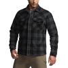 imageCQR Mens Long Sleeve Heavyweight Fleece Shirts Plaid Button Up Shirt Warm Outdoor Casual Shirt with PocketsOutland Charcoal