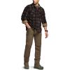 imageCQR Mens Long Sleeve Heavyweight Fleece Shirts Plaid Button Up Shirt Warm Outdoor Casual Shirt with PocketsOutland Dark Brown