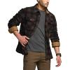imageCQR Mens Long Sleeve Heavyweight Fleece Shirts Plaid Button Up Shirt Warm Outdoor Casual Shirt with PocketsOutland Dark Brown