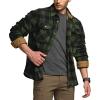 imageCQR Mens Long Sleeve Heavyweight Fleece Shirts Plaid Button Up Shirt Warm Outdoor Casual Shirt with PocketsOutland Hunter Green