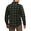 imageCQR Mens Long Sleeve Heavyweight Fleece Shirts Plaid Button Up Shirt Warm Outdoor Casual Shirt with PocketsOutland Hunter Green