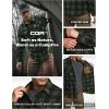 imageCQR Mens Long Sleeve Heavyweight Fleece Shirts Plaid Button Up Shirt Warm Outdoor Casual Shirt with PocketsOutland Hunter Green