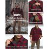 imageCQR Mens Long Sleeve Heavyweight Fleece Shirts Plaid Button Up Shirt Warm Outdoor Casual Shirt with PocketsOutland Red