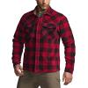 imageCQR Mens Long Sleeve Heavyweight Fleece Shirts Plaid Button Up Shirt Warm Outdoor Casual Shirt with PocketsOutland Red