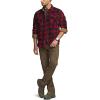 imageCQR Mens Long Sleeve Heavyweight Fleece Shirts Plaid Button Up Shirt Warm Outdoor Casual Shirt with PocketsOutland Red