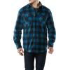 imageCQR Mens Long Sleeve Heavyweight Fleece Shirts Plaid Button Up Shirt Warm Outdoor Casual Shirt with PocketsPolar Fleece Blue