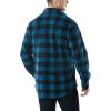 imageCQR Mens Long Sleeve Heavyweight Fleece Shirts Plaid Button Up Shirt Warm Outdoor Casual Shirt with PocketsPolar Fleece Blue