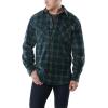 imageCQR Mens Long Sleeve Heavyweight Fleece Shirts Plaid Button Up Shirt Warm Outdoor Casual Shirt with PocketsPolar Fleece Green