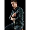 imageCQR Mens Long Sleeve Heavyweight Fleece Shirts Plaid Button Up Shirt Warm Outdoor Casual Shirt with PocketsPolar Fleece Green