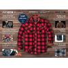 imageCQR Mens Long Sleeve Heavyweight Fleece Shirts Plaid Button Up Shirt Warm Outdoor Casual Shirt with PocketsPolar Fleece Green