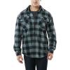 imageCQR Mens Long Sleeve Heavyweight Fleece Shirts Plaid Button Up Shirt Warm Outdoor Casual Shirt with PocketsPolar Fleece Grey