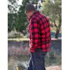 imageCQR Mens Long Sleeve Heavyweight Fleece Shirts Plaid Button Up Shirt Warm Outdoor Casual Shirt with PocketsPolar Fleece Red