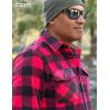 imageCQR Mens Long Sleeve Heavyweight Fleece Shirts Plaid Button Up Shirt Warm Outdoor Casual Shirt with PocketsPolar Fleece Red
