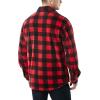imageCQR Mens Long Sleeve Heavyweight Fleece Shirts Plaid Button Up Shirt Warm Outdoor Casual Shirt with PocketsPolar Fleece Red