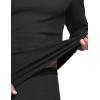 imageCQR Mens Long Sleeve Thermal Underwear Tops Midweight Waffle Shirt Winter Cold Weather Thermal Shirts1 Piece of Top Black