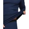 imageCQR Mens Long Sleeve Thermal Underwear Tops Midweight Waffle Shirt Winter Cold Weather Thermal Shirts1 Piece of Top Navy