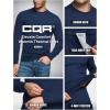 imageCQR Mens Long Sleeve Thermal Underwear Tops Midweight Waffle Shirt Winter Cold Weather Thermal Shirts1 Piece of Top Navy