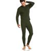 imageCQR Mens Long Sleeve Thermal Underwear Tops Midweight Waffle Shirt Winter Cold Weather Thermal Shirts1 Piece of Top Olive