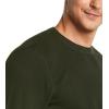 imageCQR Mens Long Sleeve Thermal Underwear Tops Midweight Waffle Shirt Winter Cold Weather Thermal Shirts1 Piece of Top Olive
