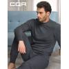 imageCQR Mens Long Sleeve Thermal Underwear Tops Midweight Waffle Shirt Winter Cold Weather Thermal Shirts2 Packs of Tops Black Dark Grey