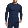 imageCQR Mens Long Sleeve Thermal Underwear Tops Midweight Waffle Shirt Winter Cold Weather Thermal Shirts2 Packs of Tops Black Navy