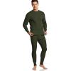 imageCQR Mens Long Sleeve Thermal Underwear Tops Midweight Waffle Shirt Winter Cold Weather Thermal Shirts2 Packs of Tops Black Olive