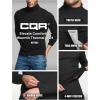 imageCQR Mens Long Sleeve Thermal Underwear Tops Midweight Waffle Shirt Winter Cold Weather Thermal ShirtsMock Neck Top Black