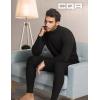 imageCQR Mens Long Sleeve Thermal Underwear Tops Midweight Waffle Shirt Winter Cold Weather Thermal ShirtsMock Neck Top Black