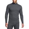 imageCQR Mens Long Sleeve Thermal Underwear Tops Midweight Waffle Shirt Winter Cold Weather Thermal ShirtsMock Neck Top Dark Grey