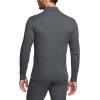 imageCQR Mens Long Sleeve Thermal Underwear Tops Midweight Waffle Shirt Winter Cold Weather Thermal ShirtsMock Neck Top Dark Grey