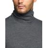 imageCQR Mens Long Sleeve Thermal Underwear Tops Midweight Waffle Shirt Winter Cold Weather Thermal ShirtsMock Neck Top Dark Grey
