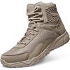 imageCQR Mens Military Tactical Boots Lightweight 6 Inches Hiking Combat Boot Durable Breathable Outdoor Work Motorcycle FootwearNo Zip Desert Sand