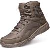 imageCQR Mens Military Tactical Boots Lightweight 6 Inches Hiking Combat Boot Durable Breathable Outdoor Work Motorcycle FootwearSide Zip Sienna