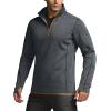 imageCQR Mens Quarter Zip Utility Fleece Pullover Outdoor Casual Thermal Sweater Chest Zipper Pocket Mock Neck Long SleeveApex Charcoal